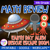 Earth Day Alien 4th Grade Math Review Escape Room & Websca