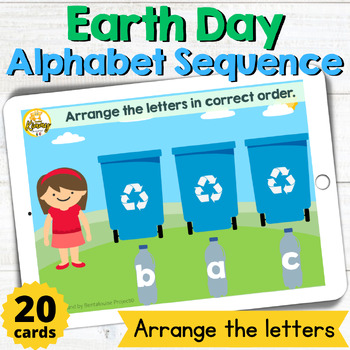 Preview of Earth Day Alphabet Sequence Arrange the Letters Boom Cards