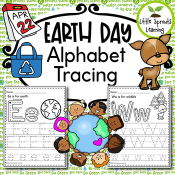 Preview of Earth Day Alphabet Tracing Pages