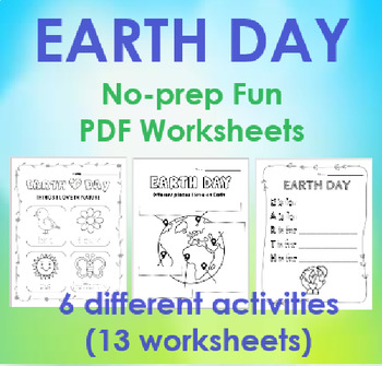 Preview of Earth Day April | 6 Fun Activities | Worksheets and Colouring