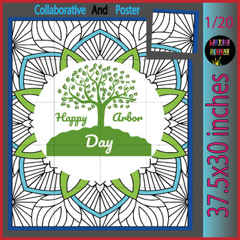 Preview of Earth Day | Arbor Day | Collaborative Coloring page Poster Bulletin Board