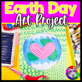 Earth Day Art Lesson Plan, Earth Line Art Artwork for K, 1