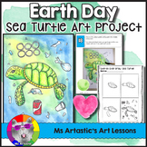 Earth Day Art Lesson, Sea Turtle in a Polluted Ocean Art P