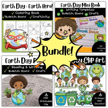 Preview of Earth Day Art Project : Bundle Activities/ Mini Book/ Crafts/ Poems