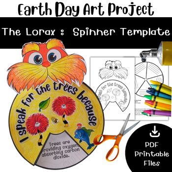 Preview of Earth Day Art Project: The Lorax "I speak for the trees" Craft: Arbor Day