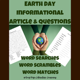 Earth Day Article Reading Comprehension Questions Word Sea