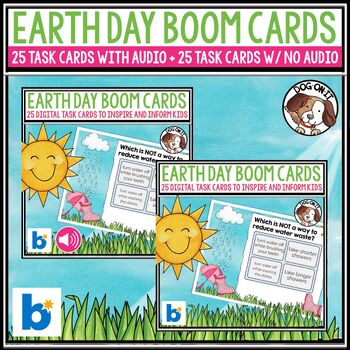 Preview of Earth Day BOOM Cards with Audio Options Digital Task Cards Bundle