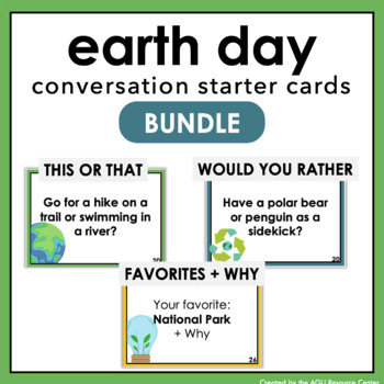 Preview of Earth Day BUNDLE | Icebreakers | Social Task Cards | Printable