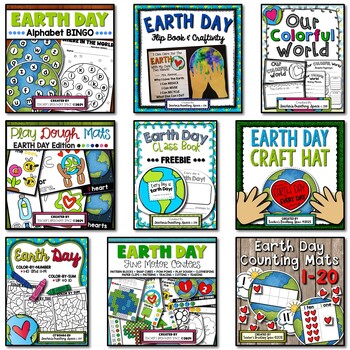 Preview of Earth Day BUNDLE  |  Math and Literacy, Play Dough, Bingo, Fine Motor & MORE!