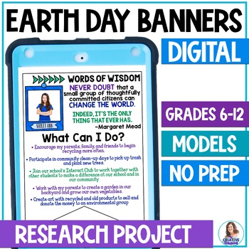 Preview of Earth Day Activity Banners: DIGITAL Research Project - Earth Day Project