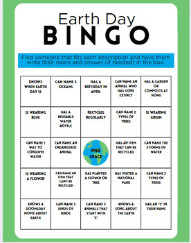 Preview of Earth Day Bingo 100% Customizable Canva Template