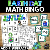Earth Day Bingo Addition and Subtraction Math Game Activity