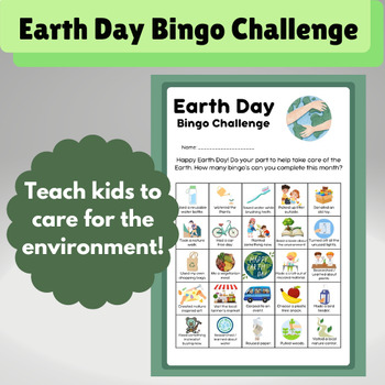 Preview of Earth Day Bingo Challenge | Earth Day Activity