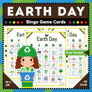 Preview of Earth Day Bingo Game Cards :  Vocabulary Game for Kids | Free Version
