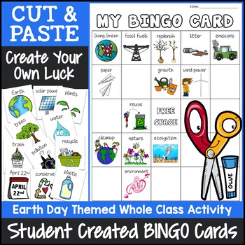 Preview of Earth Day Bingo Game | Cut and Paste Activities Bingo Template