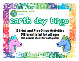 Earth Day Bingo differentiated game boards