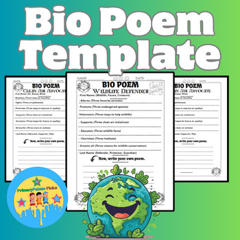 Preview of Earth Day Bio Poem Template | National Poetry Month | APRIL Activities