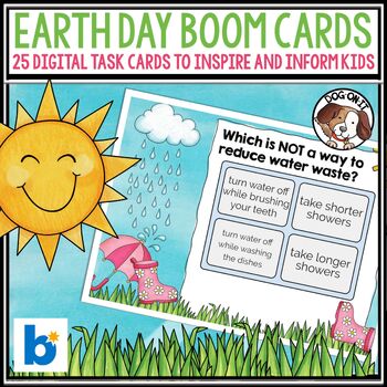 Preview of Earth Day Boom Cards Recycling Spring April Digital Task Cards Science Activity