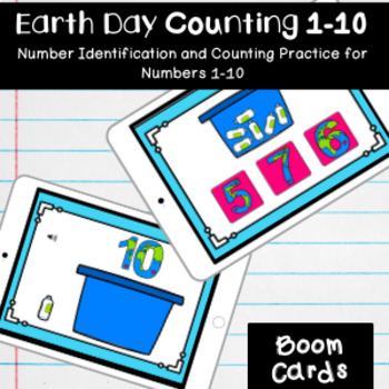 Preview of Earth Day Boom Cards - Earth Day Counting 1-10