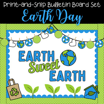 Preview of Earth Day Bulletin Board Kit | Save Environment | Go Green | Printable Decor Set