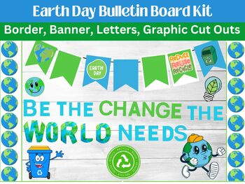 Preview of Earth Day Bulletin Board Kit or Door Decoration, Reduce, Reuse, Recycle 