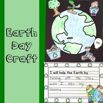 Preview of Earth Day Bulletin Board | Recycling Craft | Take Care of Environment Writing