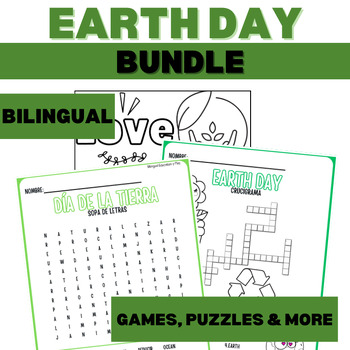 Preview of Earth Day Bundle - Bilingual Activities - English and Spanish - Dia de la tierra