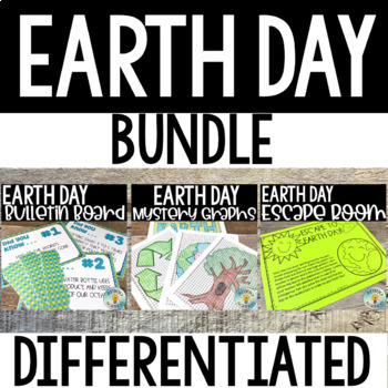 Preview of Earth Day Bundle - Bulletin Board - Coordinate Graphs - Escape Room