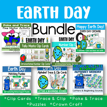 Preview of Earth Day Bundle | Math & Literacy Activities | April