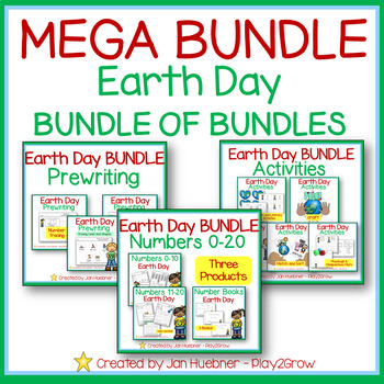 Preview of EARTH DAY MEGA BUNDLE Prewriting|Math & Literacy  Activities  Worksheets