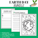 Earth Day Bundle - WebQuest, Writing Prompts, Coloring Pages