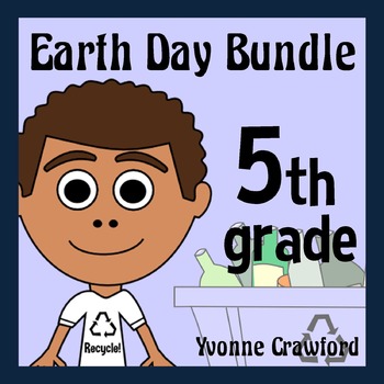 Preview of Earth Day Bundle for Fifth Grade | Math and Literacy Skills Review
