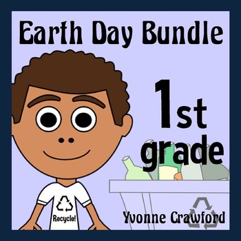 Preview of Earth Day Bundle for First Grade | Math and Literacy Skills Review