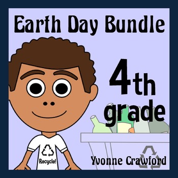 Preview of Earth Day Bundle for Fourth Grade | Math and Literacy Skills Review