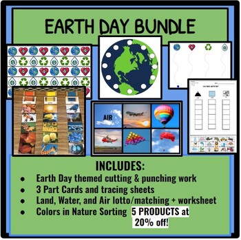 Preview of Earth Day Bundle for Kindergarten, Pre-K, and Montessori