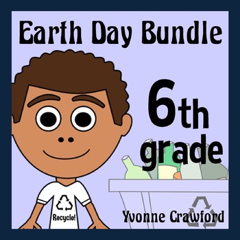 Preview of Earth Day Bundle for Sixth Grade Endless | Math and Literacy Skills Review