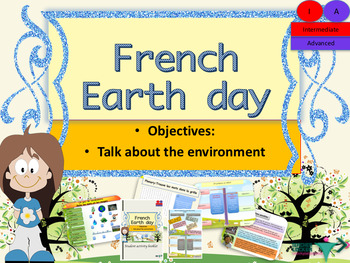 Preview of French Earth day the environment full lesson for Intermediate