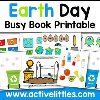 Preview of Earth Day Busy Book Quiet Book Preschool Activity Binder - April