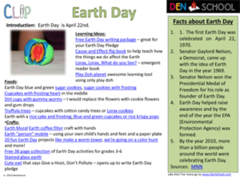 Preview of Earth Day CLIP (Creative Learning in a Pinch)