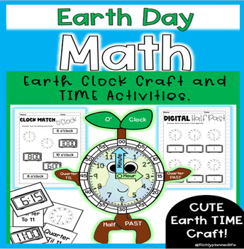 Preview of Earth Day CLOCK CRAFT | Flashcards | Worksheets