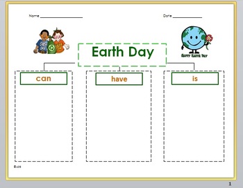 Preview of Earth Day Can/Have/Is Map