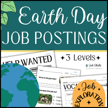 Preview of Earth Day Careers | Job Listing Reading | Special Ed Job Skills Activity