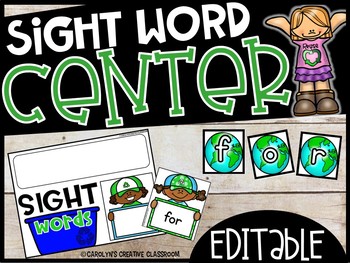 Preview of Earth Day Center - Building Sight Words or Names (USE ANY WORD LIST!)