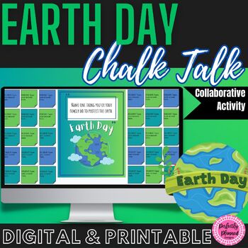 Preview of Earth Day Chalk Talk | Project | Collaborative Group Activity | NO PREP  