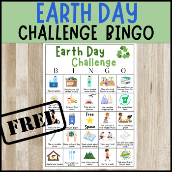 Preview of Earth Day Challenge BINGO FREEBIE