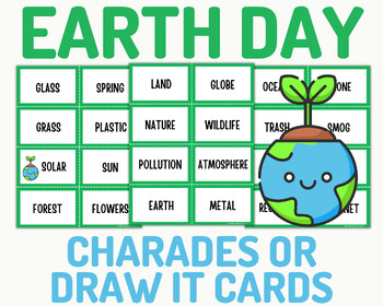 Preview of Earth Day Charades or Draw It Cards | Science Games | Brain Breaks | STEM