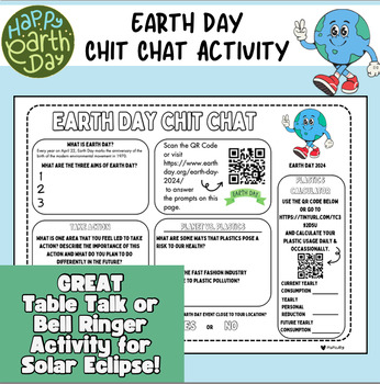 Preview of Earth Day Chit Chat | Earth Day Bellringer | Earth Day Activity & Printable