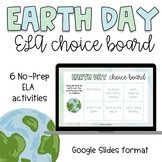 Earth Day Choice Board  |  ELA No Prep Writing Activity
