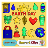 Earth Day Clipart, Earth Day Illustration Set