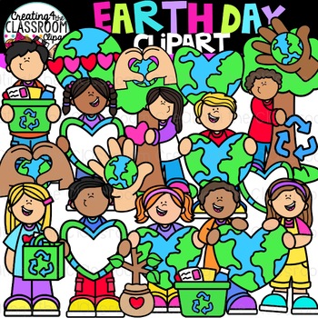 Preview of Earth Day Clipart Kids {Earth Day Clipart}